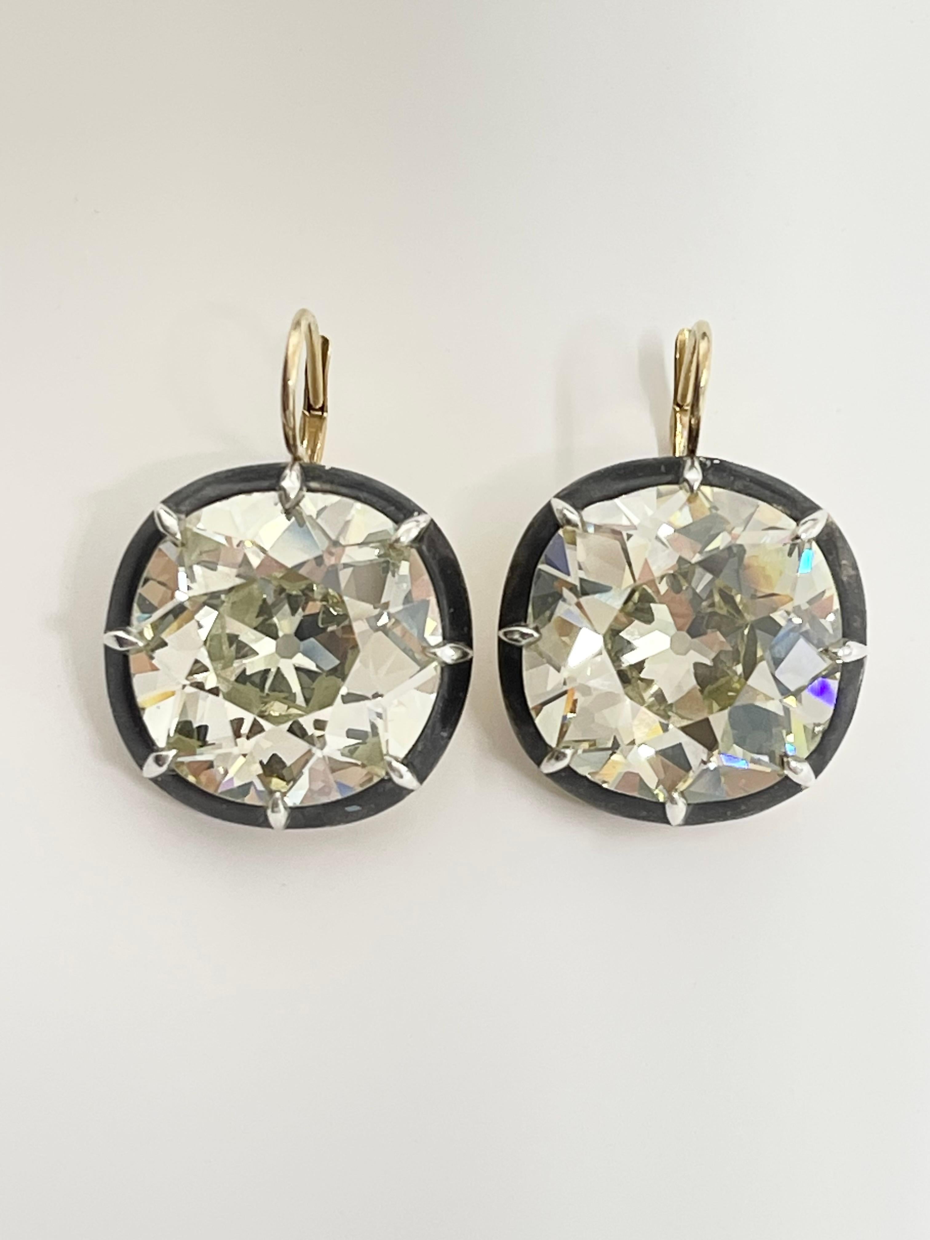 OLD CUT DIAMOND EARRING 53.41 Carat HRD CERTIFIED 3