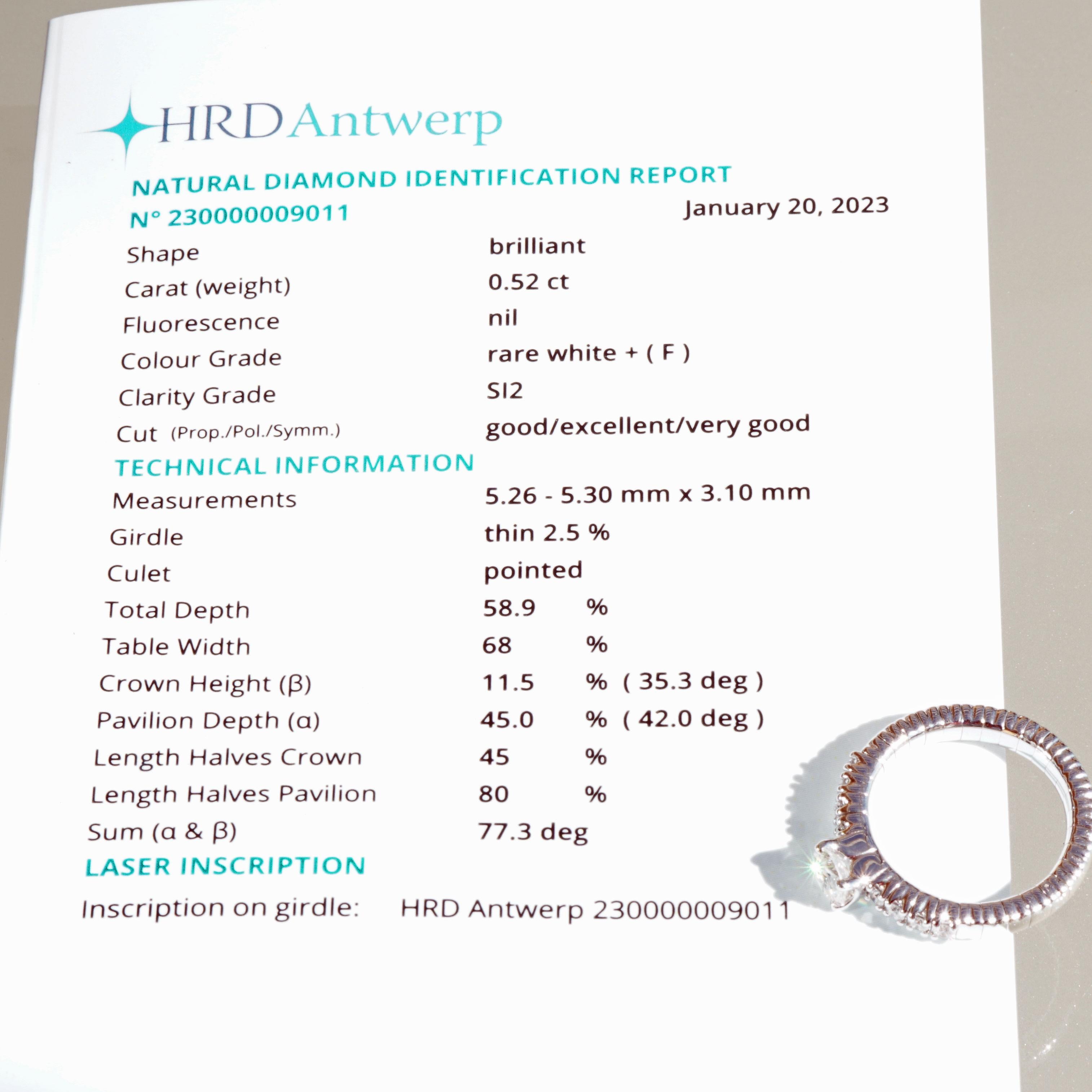 HRD-zertifizierter flexibler Brillantring 0,70 ct Silhouette Bentner made in Germany im Angebot 14