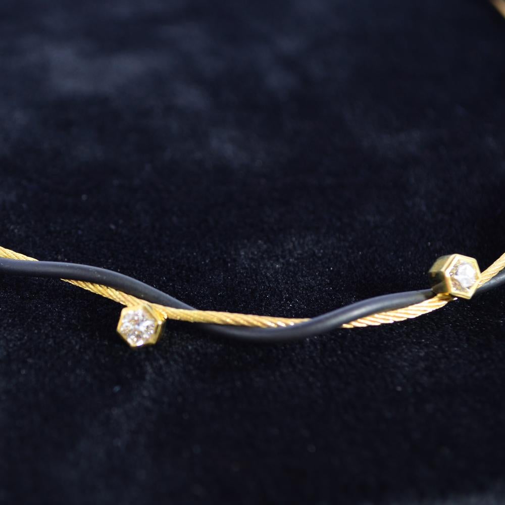 HRD-zertifizierte Diamant-Halskette 2,02 Karat.K-L/SI Sechseckiger Schliff, 18k / Leder im Angebot 2
