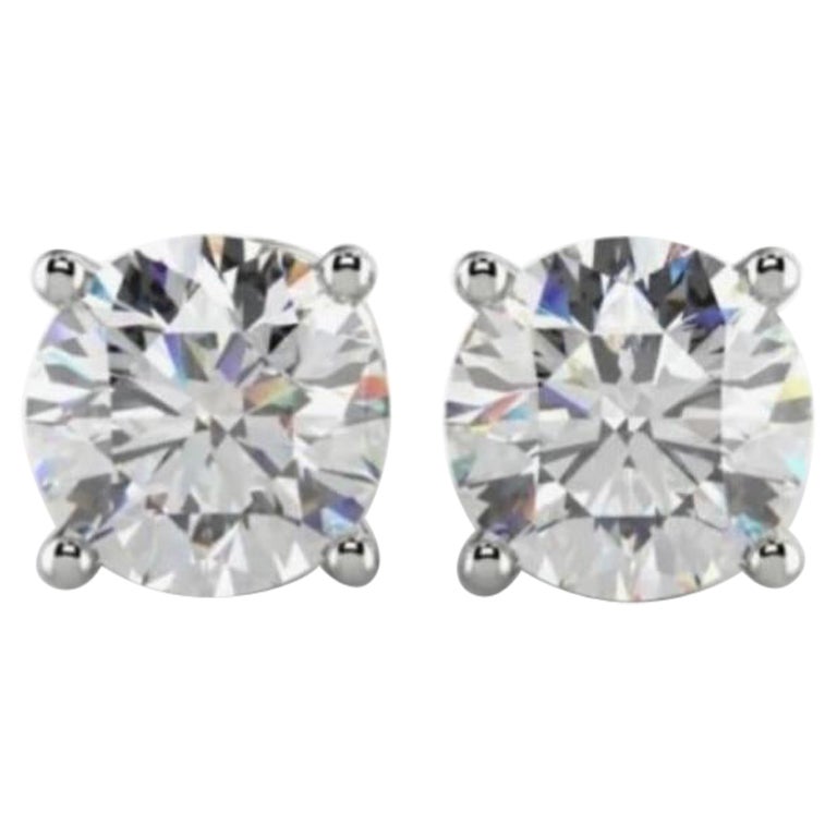 HRD Certified Diamonds Triple XXX of 2.00 Carats on Earrings For Sale
