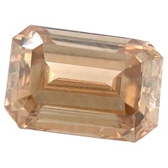 HRD Certified Emerald Cut Fancy Intense Yellowish Brown 0.50 Carat SI2 Diamond