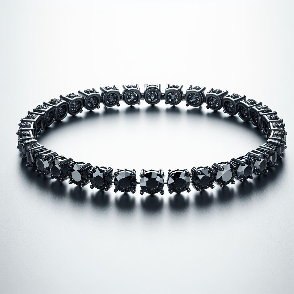HRD Certified Exquisite Unisex 14 Carat Black Diamond Tennis Bracelet 18k Gold

Black is Beautiful. Black is Powerful.
Excited to introduce our brand new BLACK STARS collection worldwide! All Black Diamonds set in Black Coated 18K Gold. 
Pure Black.