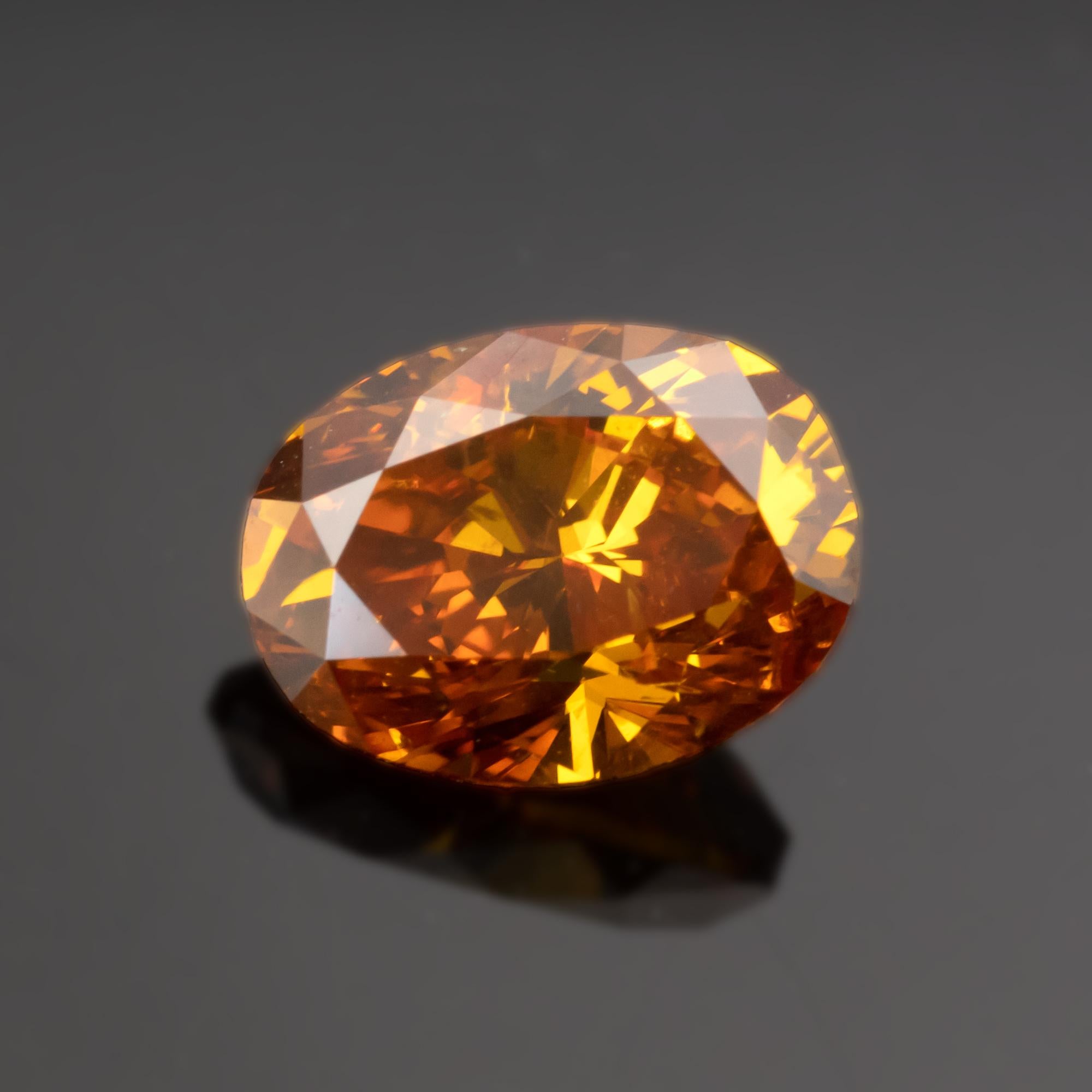 Contemporary Certified Fancy Vivid Yellowish Orange Diamond Engagement Halo Ring For Sale