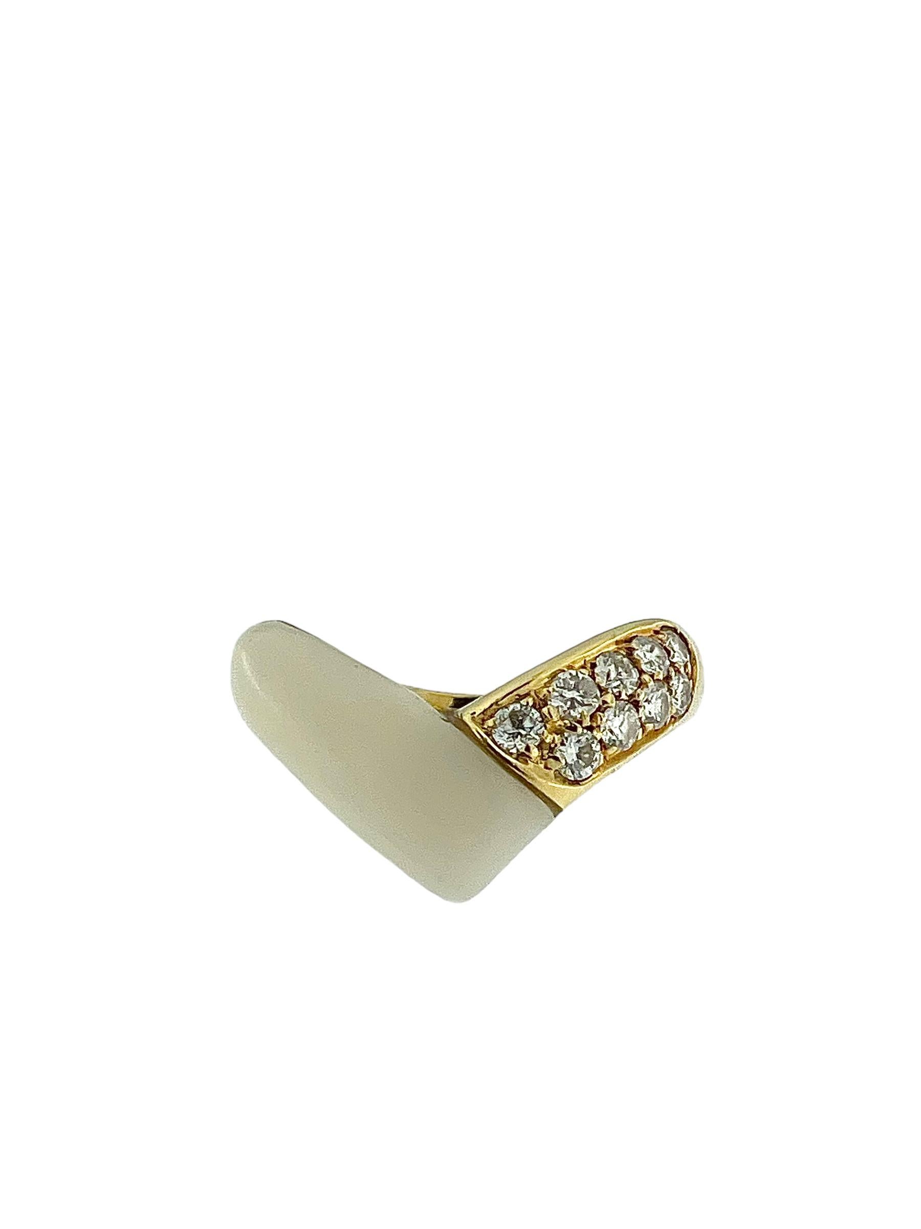 Bracelet et bague en or certifié HRD avec diamants et ivoire Excellent état - En vente à Esch-Sur-Alzette, LU