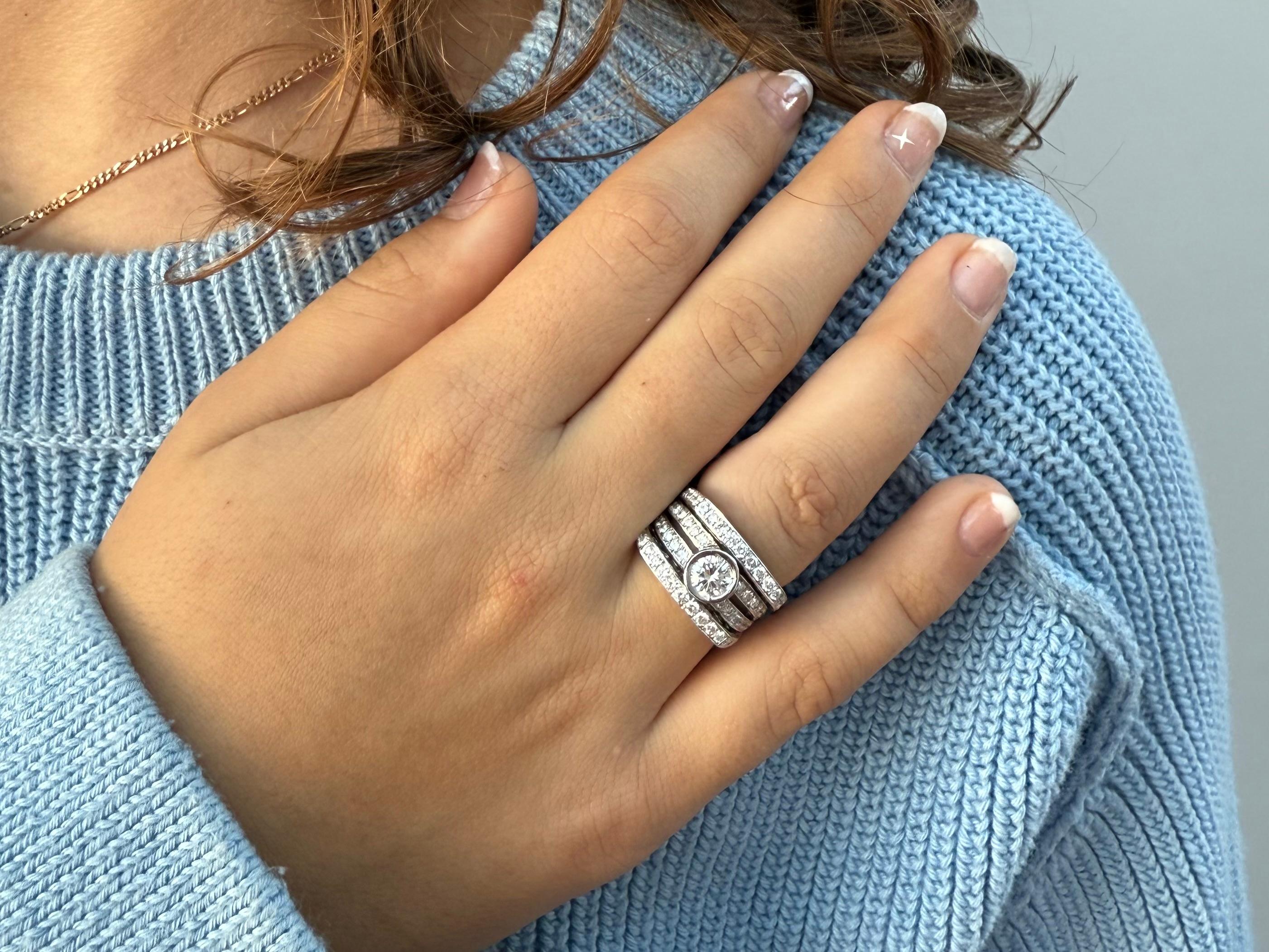 HRD Certified Italian Art Deco Style White Gold Ring with 1.80ct  Diamonds 1