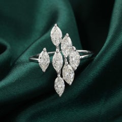 HRD zertifiziert natürlichen Marquise Diamant Cluster 18K Weißgold Aussage Ring