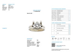 HRD Certified Palladium and Diamond Solitaire Ring