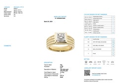 HRD Certified Signet Diamond Ring Yellow and White Gold
