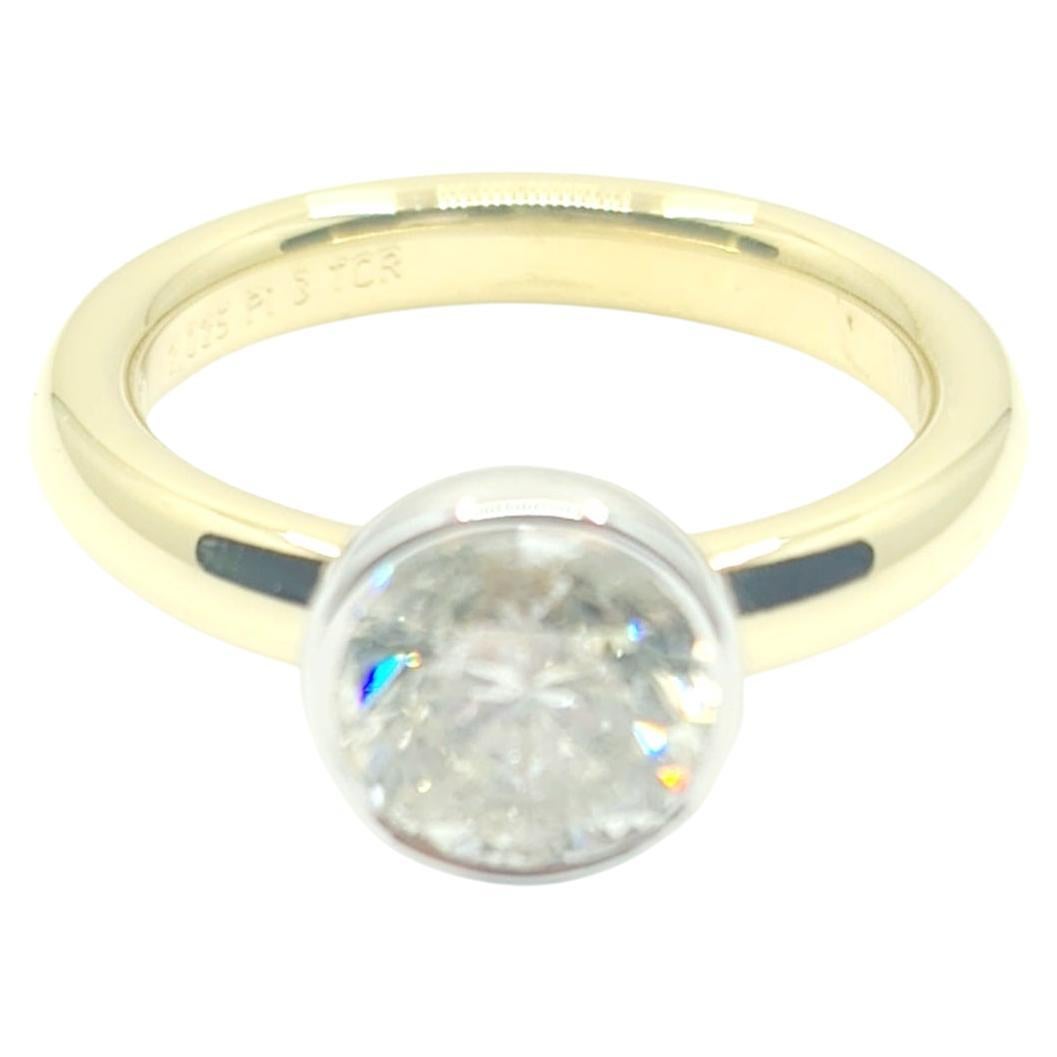HRD Certified Solitaire Ring with 2.02Ct J-K/I(P) 18K Gold