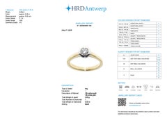 HRD Certified Solitaire Ring Yellow and White Gold with Natural Diamond