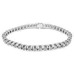 Bracelet tennis certifié HRD en or blanc 5,60 carats de diamants