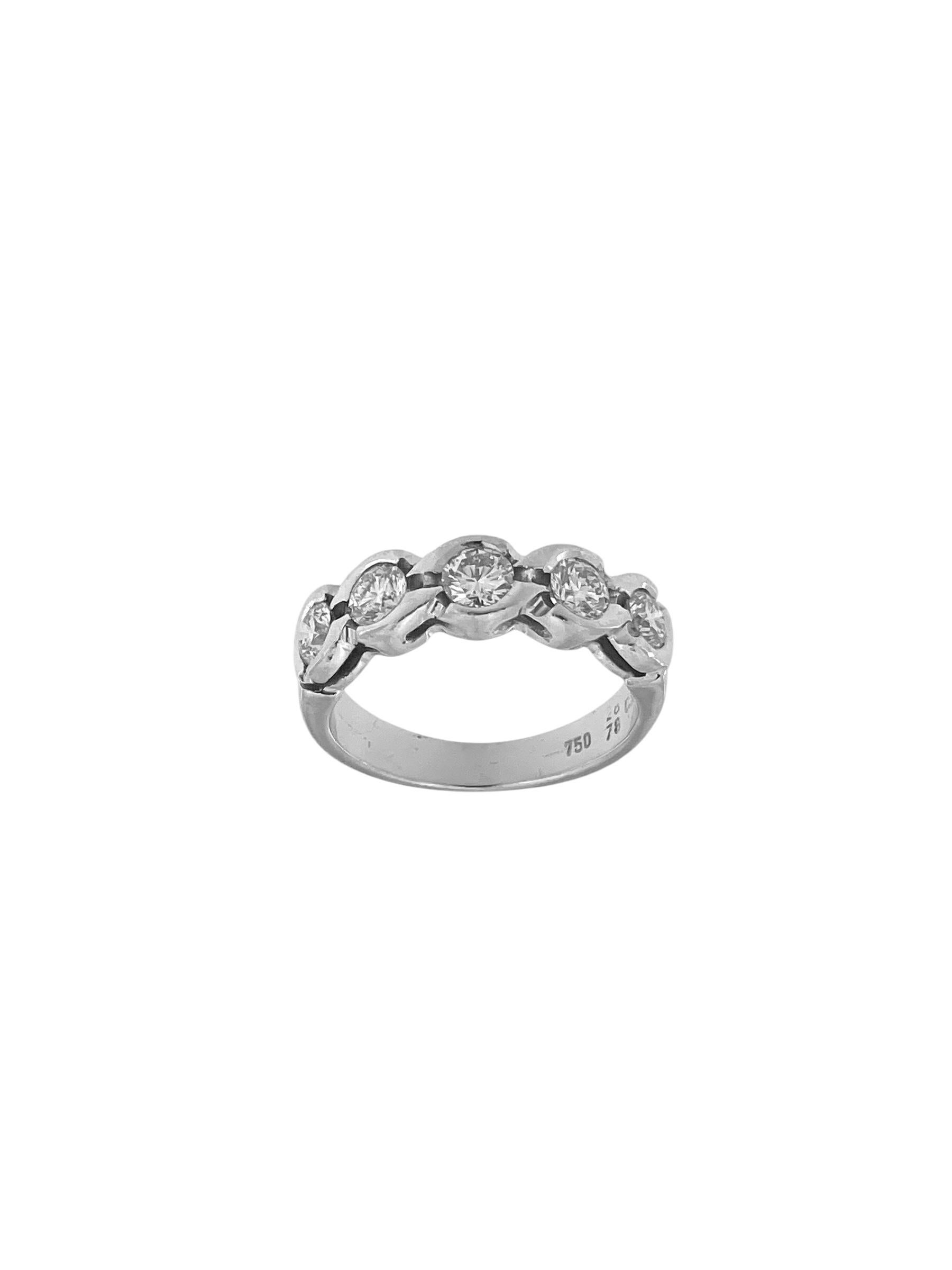 Women's or Men's HRD Certified White Gold Band Ring with 1.00ct Natural Diamonds For Sale