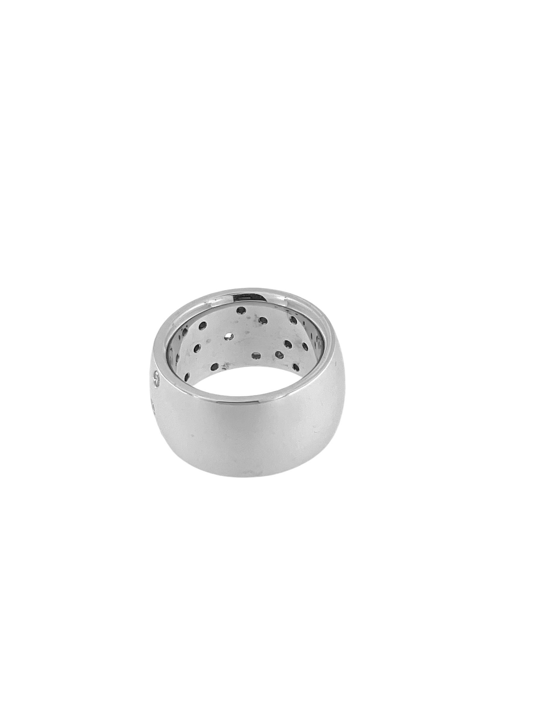 Modern HRD Certified White Gold Band Ring with Diamonds For Sale