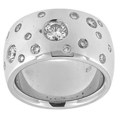 HRD Certified White Gold Band Ring with Diamonds