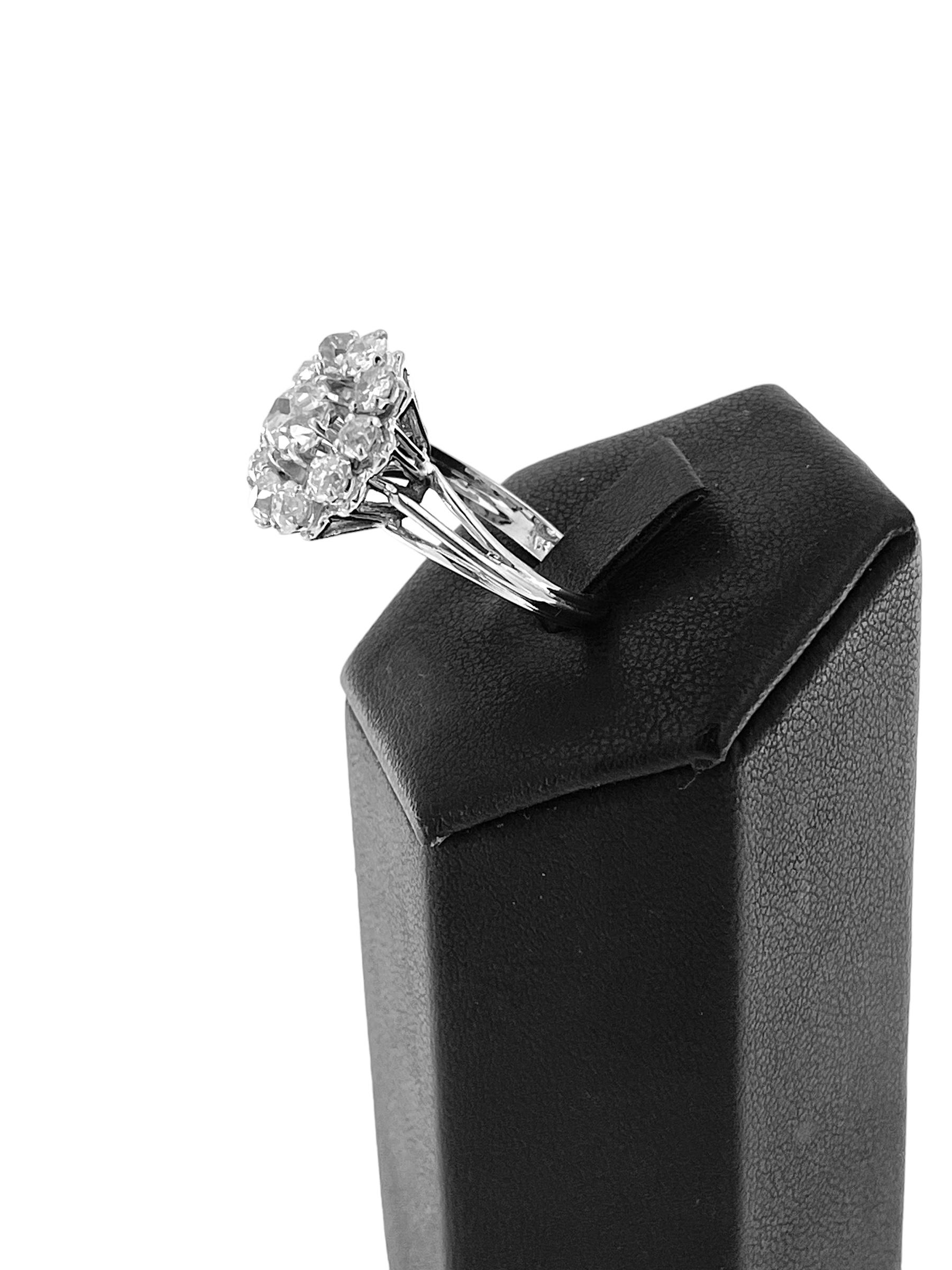 Women's HRD Certified White Gold Cocktail Ring with Diamonds For Sale