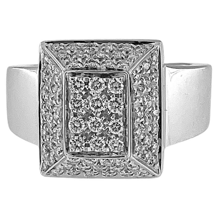 Bague mode en or blanc certifiée HRD avec diamants en vente