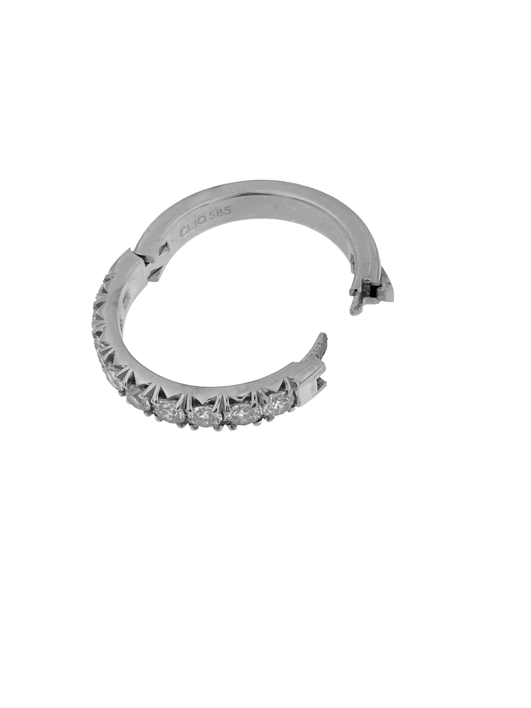 Brilliant Cut HRD Certified White Gold Parisienne 1.00ct Diamonds Band Ring signed by Cliq For Sale