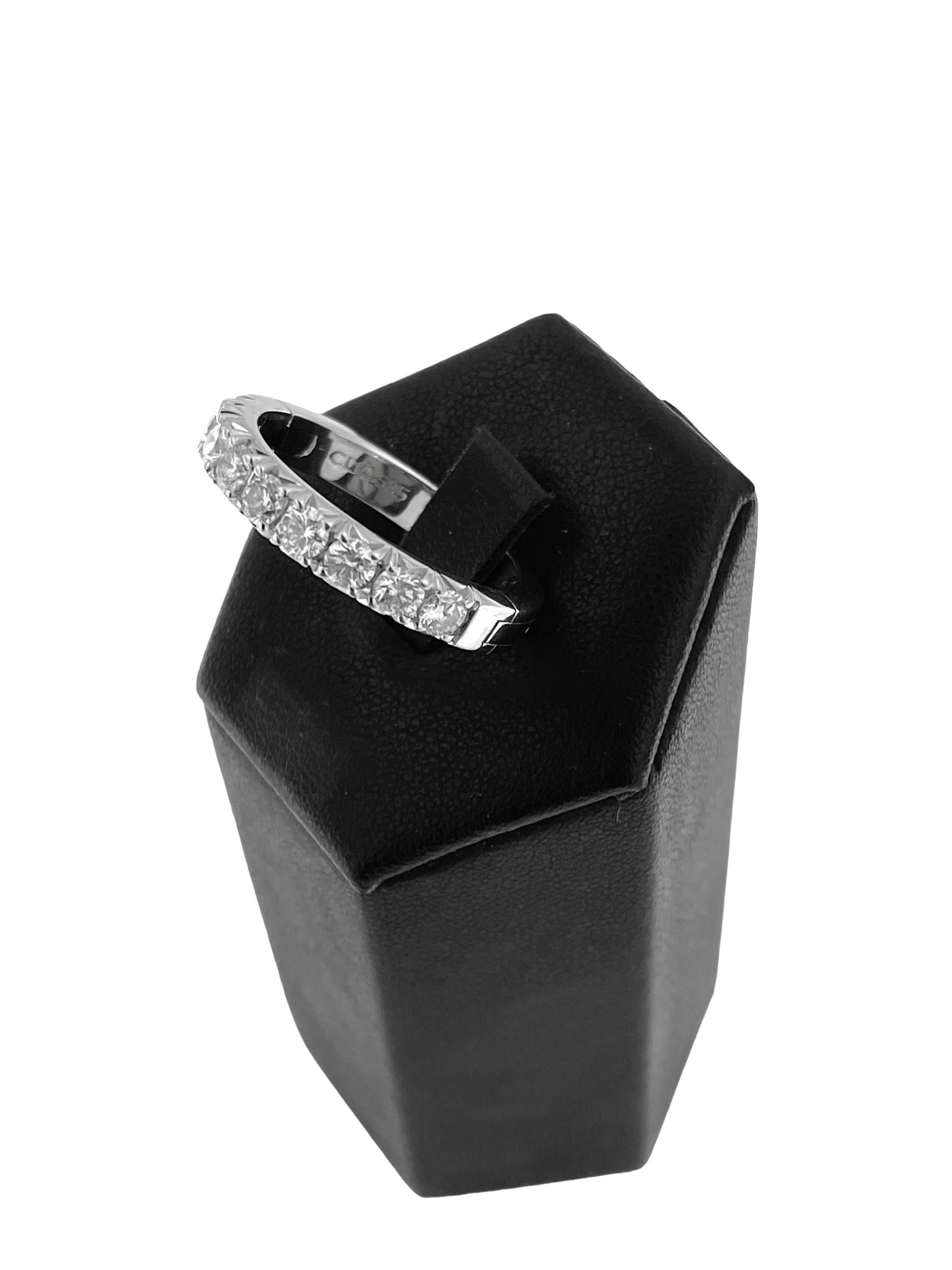 Women's or Men's HRD Certified White Gold Parisienne 1.00ct Diamonds Band Ring signed by Cliq For Sale