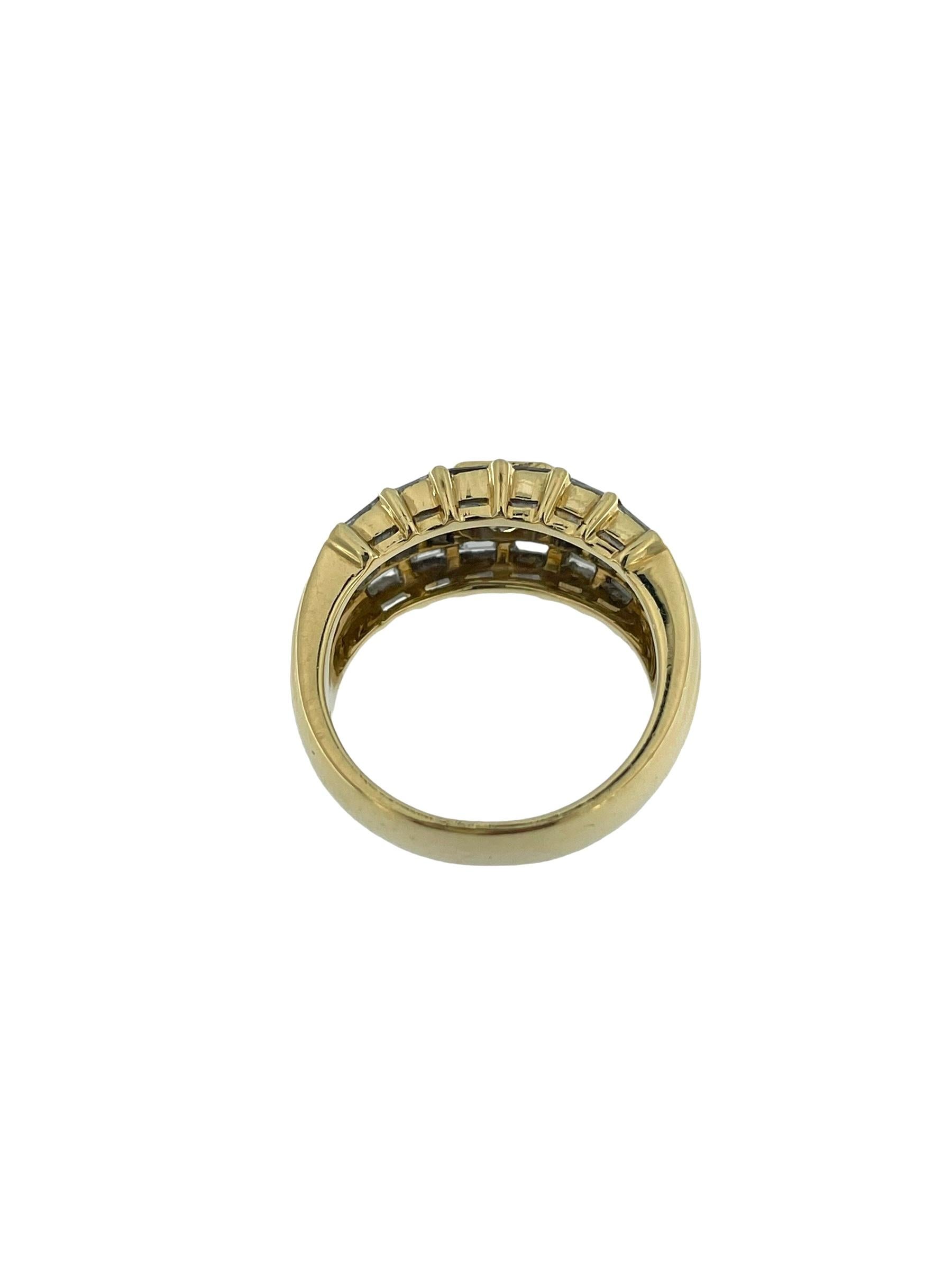 Women's or Men's HRD Certified Yellow Gold Cocktail Ring 1.90ct Diamonds For Sale