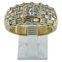Vintage HRD Certified Yellow Gold Cocktail Ring 1.90ct Diamonds