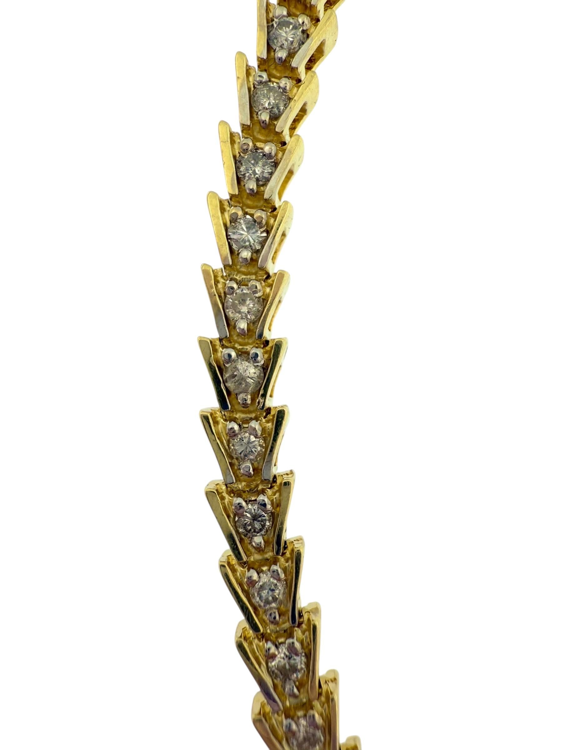 Bracelet tennis en or jaune certifié HRD avec diamants naturels Unisexe en vente