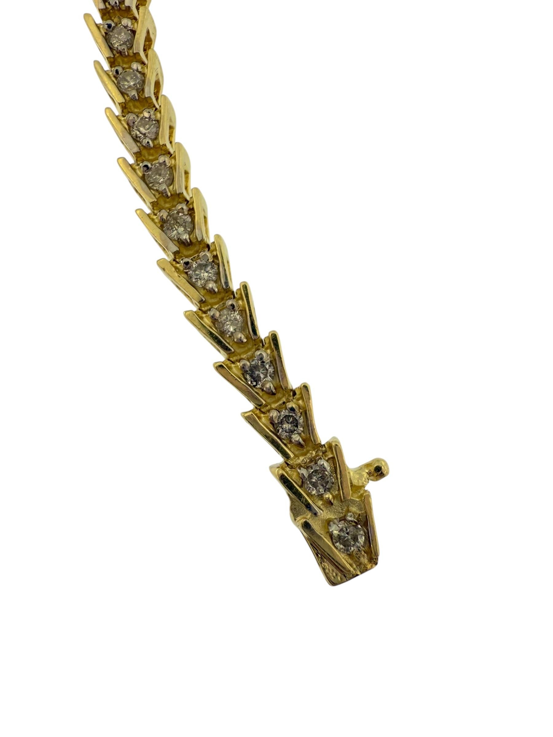 Bracelet tennis en or jaune certifié HRD avec diamants naturels en vente 1