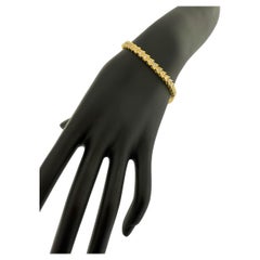 HRD Certified Yellow Gold Tennis Bracelet with Natural Diamonds