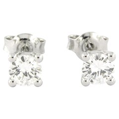 HRD report Earrings studs with brilliant cut diamonds up to 0.91ct 14k gold