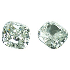 HRDAntwerp certified 1.01 and 1.03 carat Cushion Shape Pair of Natural Diamond