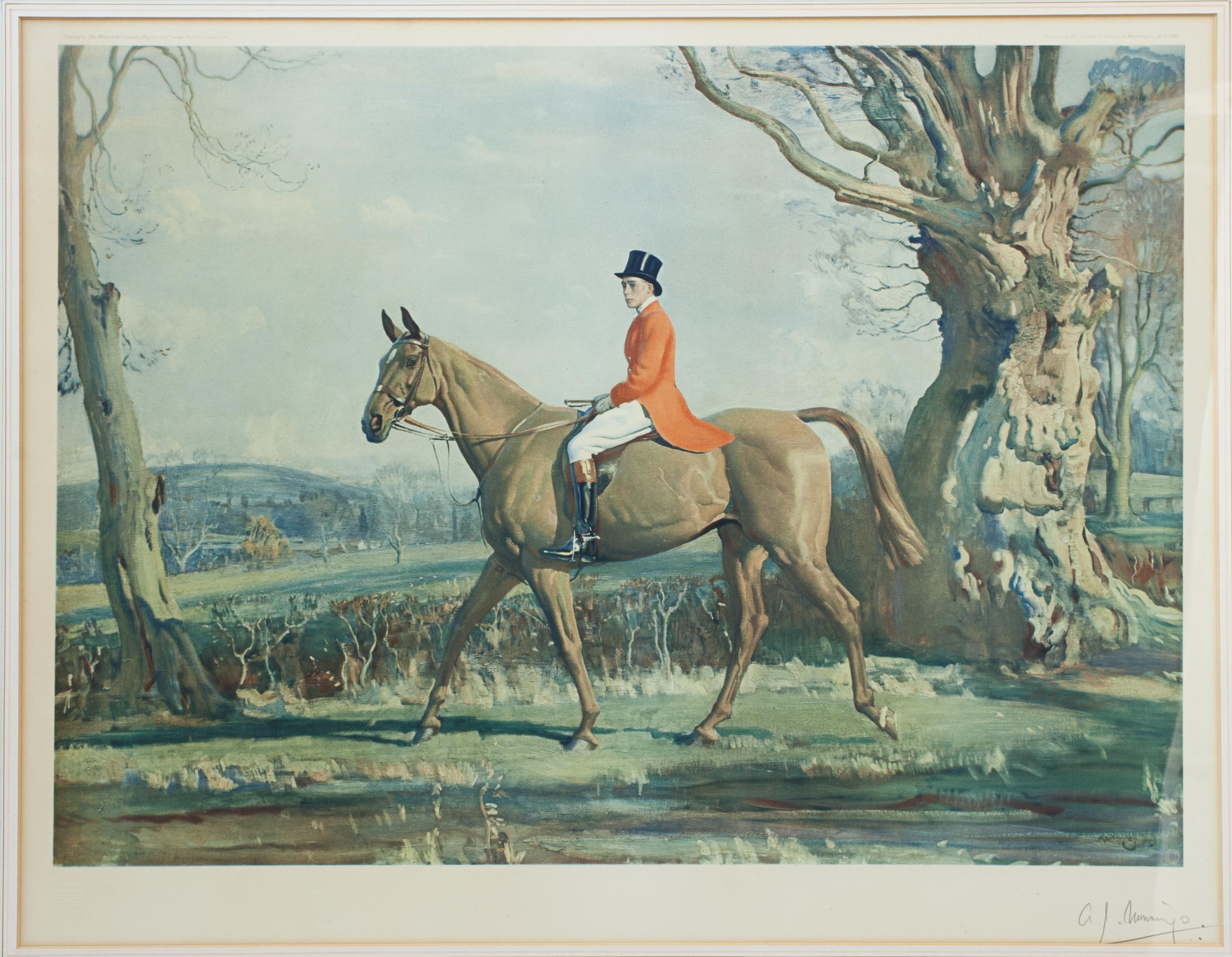 British H.R.H the Prince of Wales, on Forest Witch After Sir Alfred Munnings. For Sale