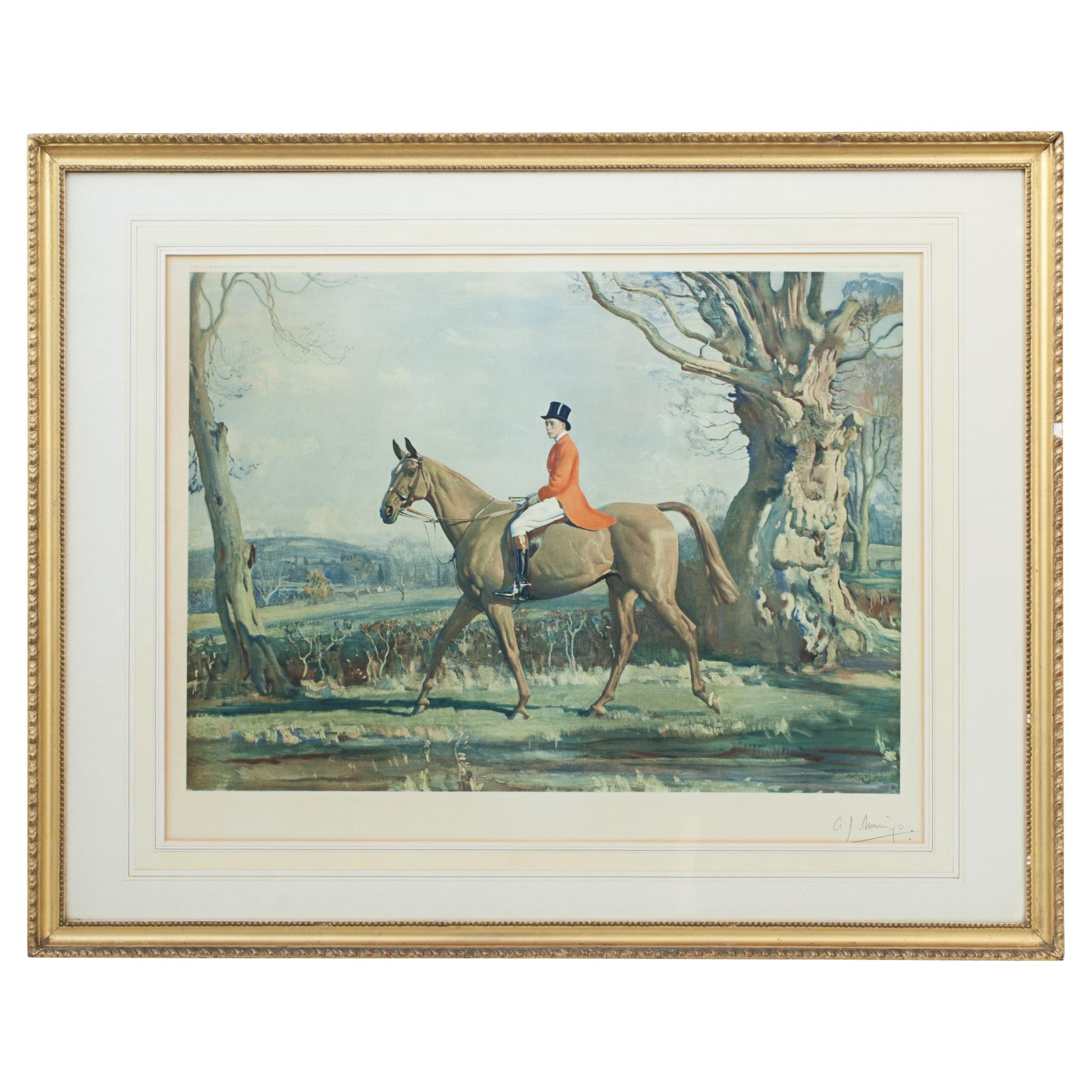 H.R.H the Prince of Wales, on Forest Witch After Sir Alfred Munnings. For Sale