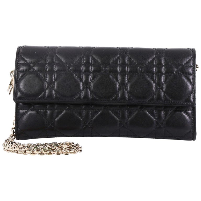 hristian Dior Lady Dior Croisiere Chain Wallet Cannage Quilt Lambskin ...