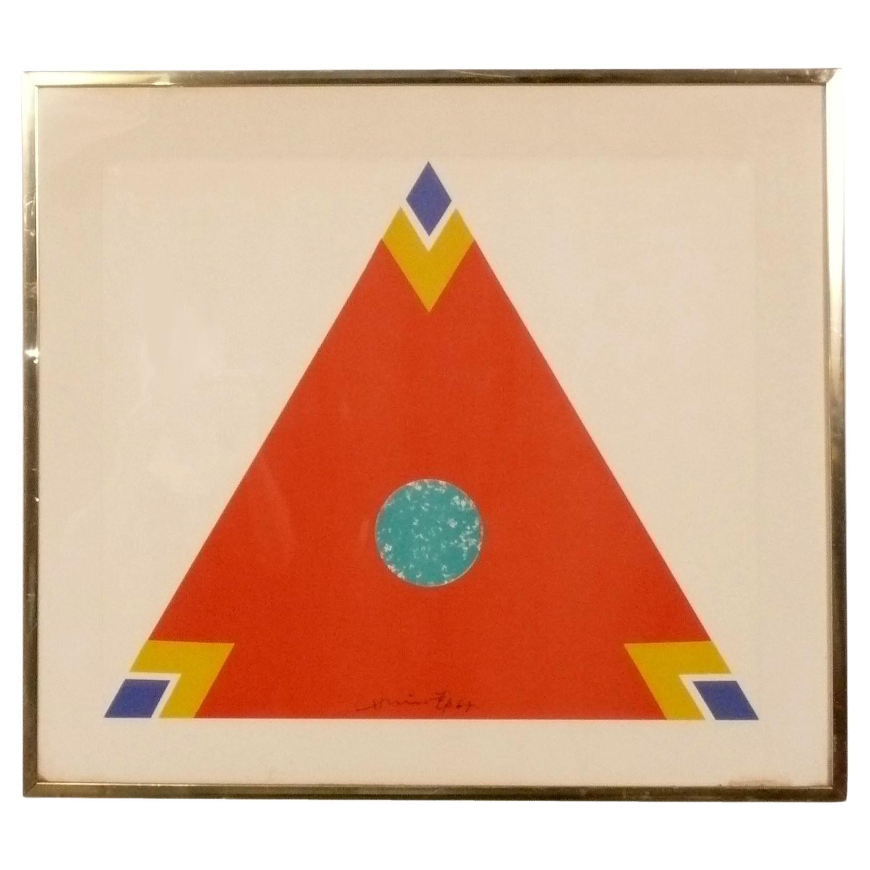 Hsiao Chin Abstrakte Lithographie 24,5" x 27,5" Mid Century Modern 1960s