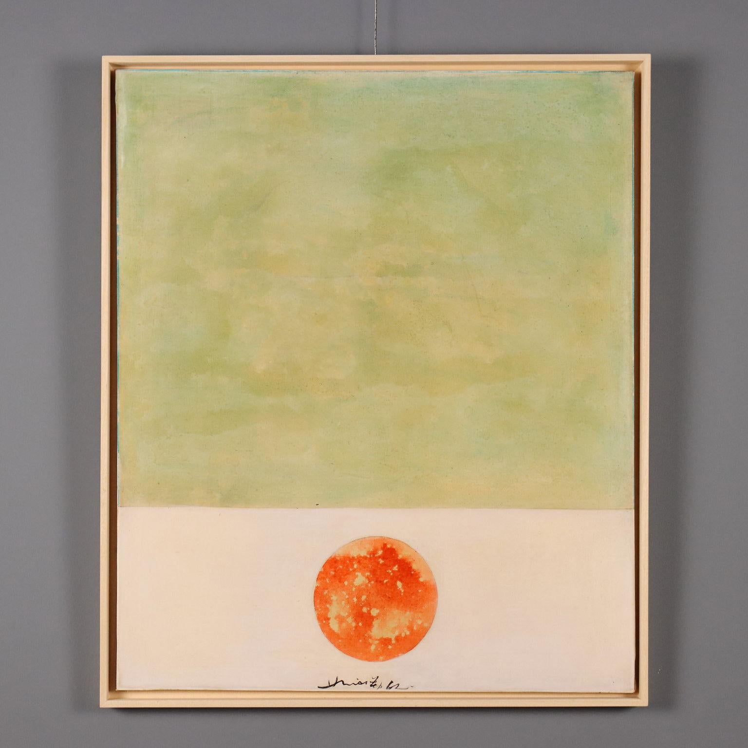 Acrilico e tecnica mista su tela.  Firmato e datato in basso al centro.
Hsiao Chin, artista di origine taiwanese ma che ha vissuto e lavorato a lungo a Milano, ha concepito l'arte come un percorso di crescita e conoscenza, un viaggio spirituale