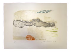 Composición abstracta - Grabado original de Hsiao Chin - 1977