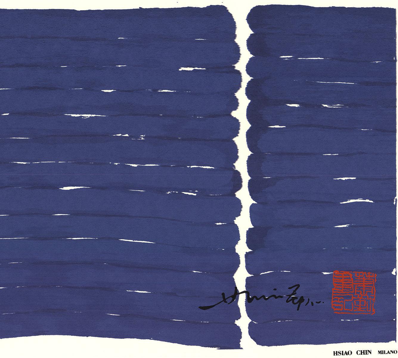 Hsiao Chin 'Senza titolo (blu)' - Litografia in vendita 3