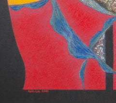 "Unity, " abstract mixed media contemporary signed bold intense vibrant texture