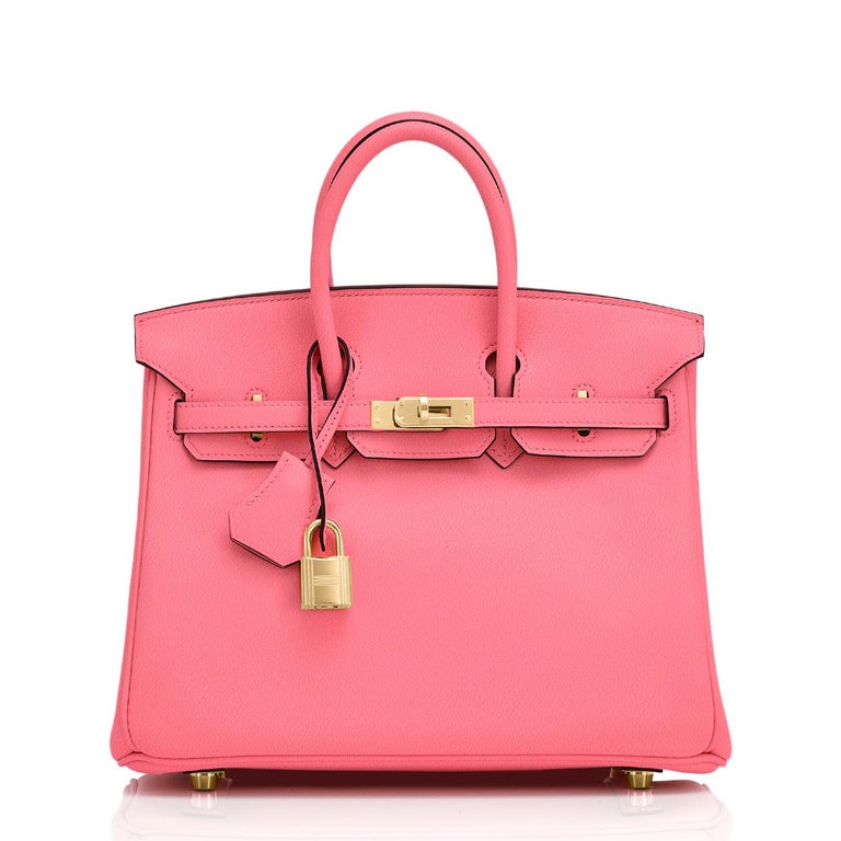 Sac Hermès Birkin 25 Rose Azalee Lime Rose commande VIP exclusive En vente  sur 1stDibs
