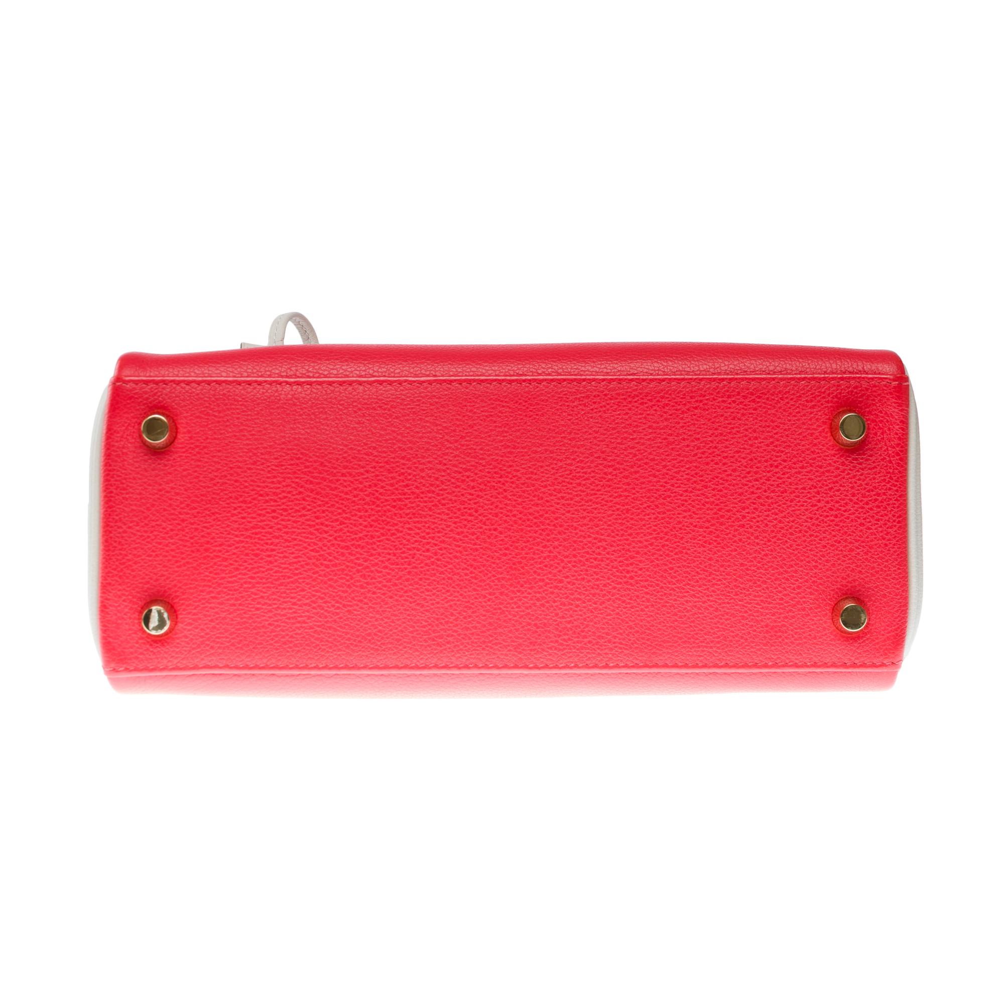 HSS Hermès Kelly 25 handbag strap in Rouge Casaque/Beton Togo leather , CHW For Sale 6