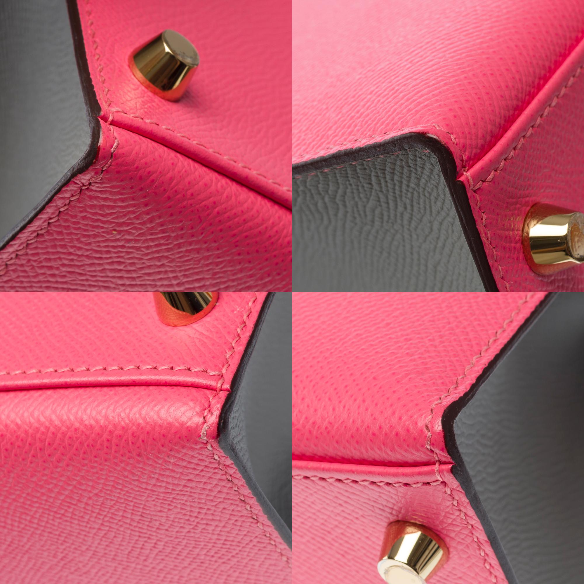 HSS Hermès Kelly 28 handbag strap in Azalee Pink & Etain Epsom leather, GHW For Sale 8