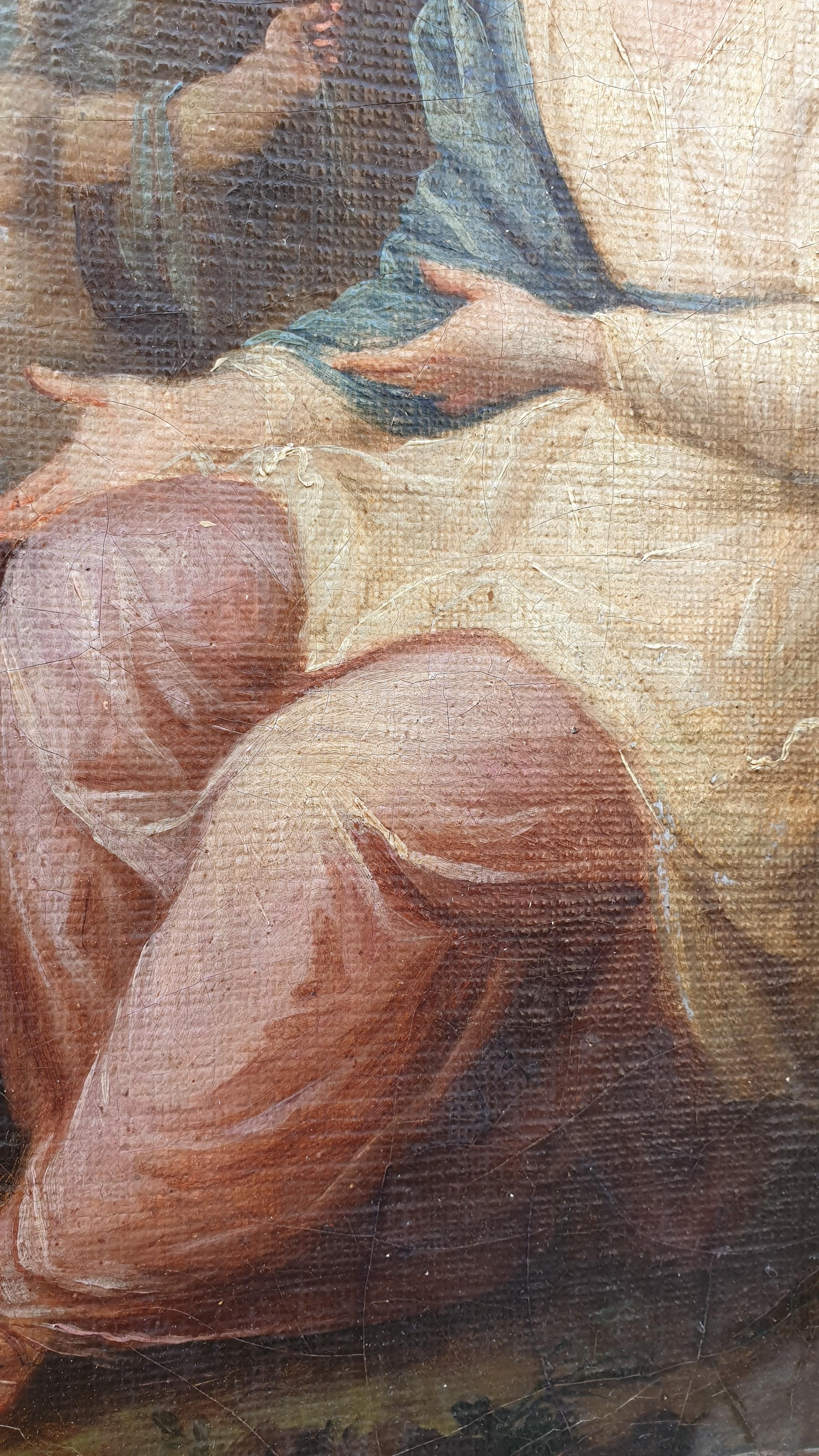 Hst Virgin before the Instruments of the Passion, encadré, 18ème siècle en vente 4