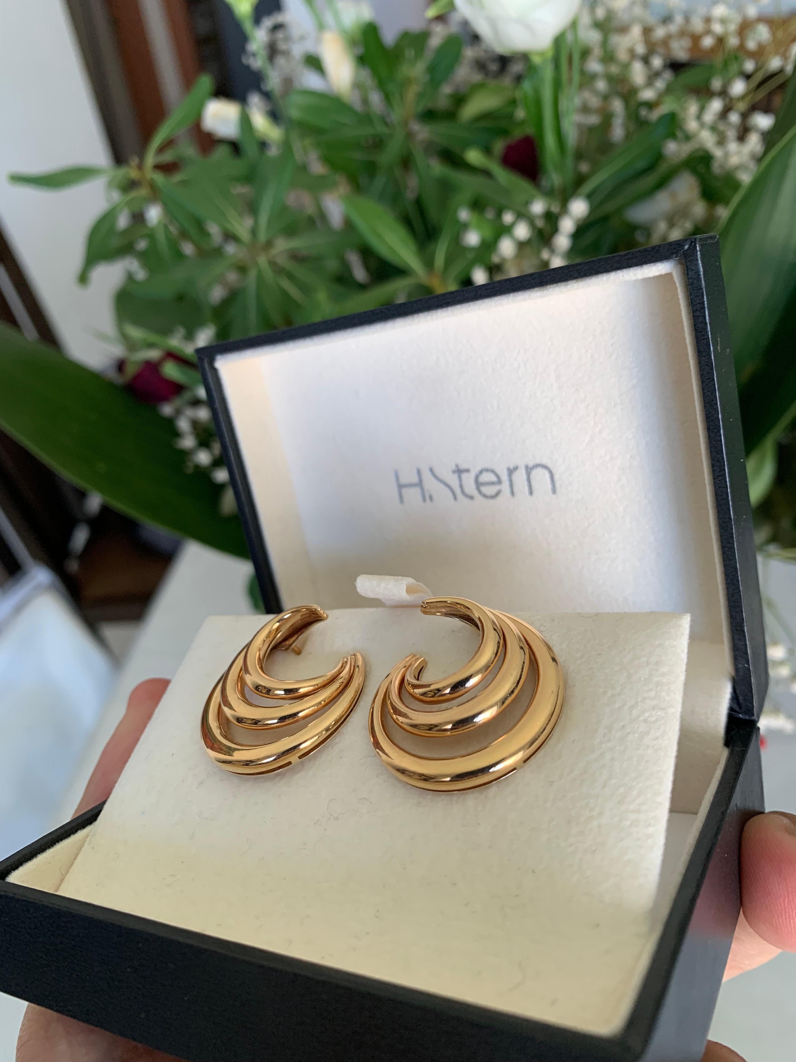 H.Stern 18k Rose Gold Earrings In Excellent Condition For Sale In Ramat Gan, IL