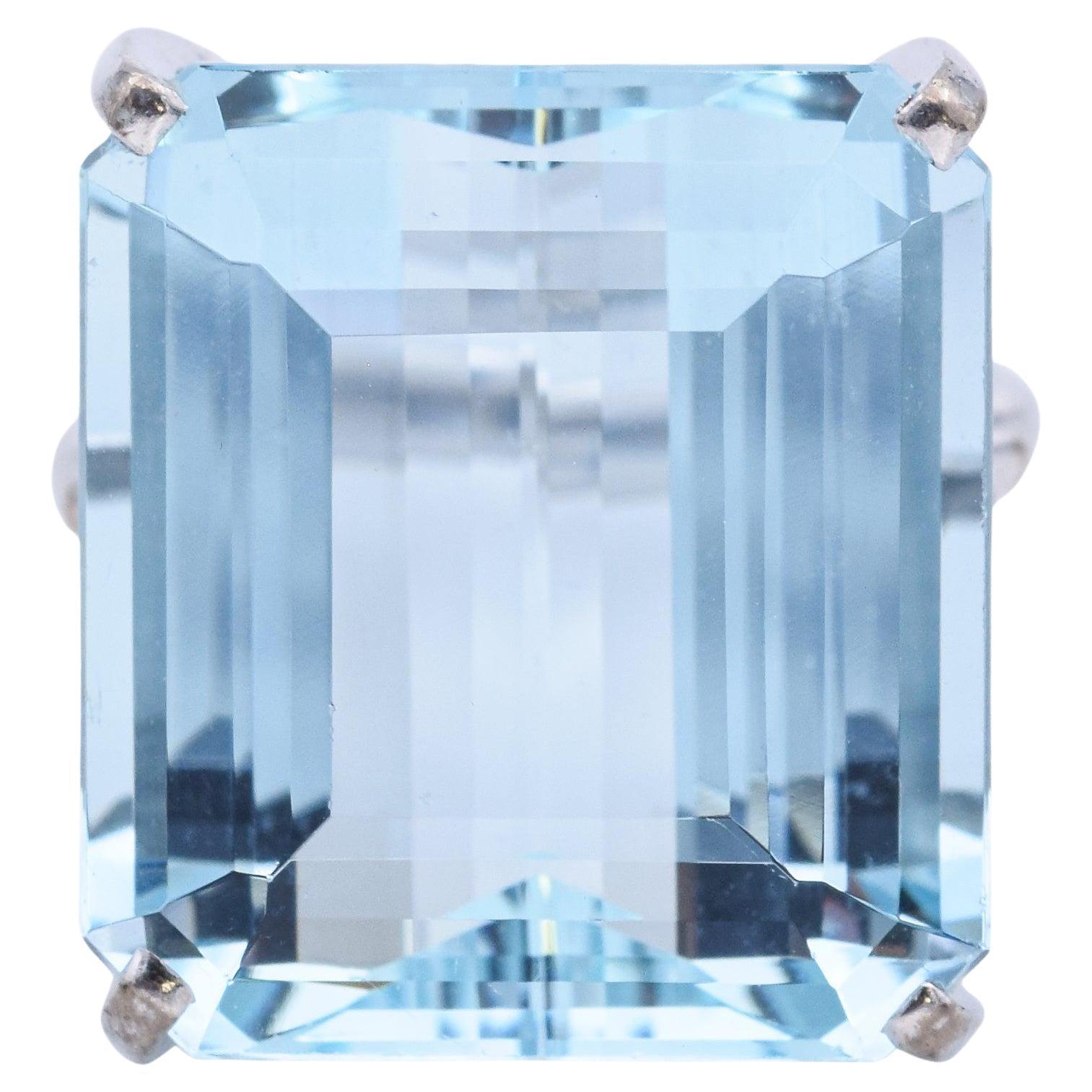 H.Stern 18K White Gold 24.91 Ct Aquamarine Cocktail Ring Size 7