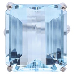H.Stern 18K White Gold 24.91 Ct Aquamarine Cocktail Ring Size 7