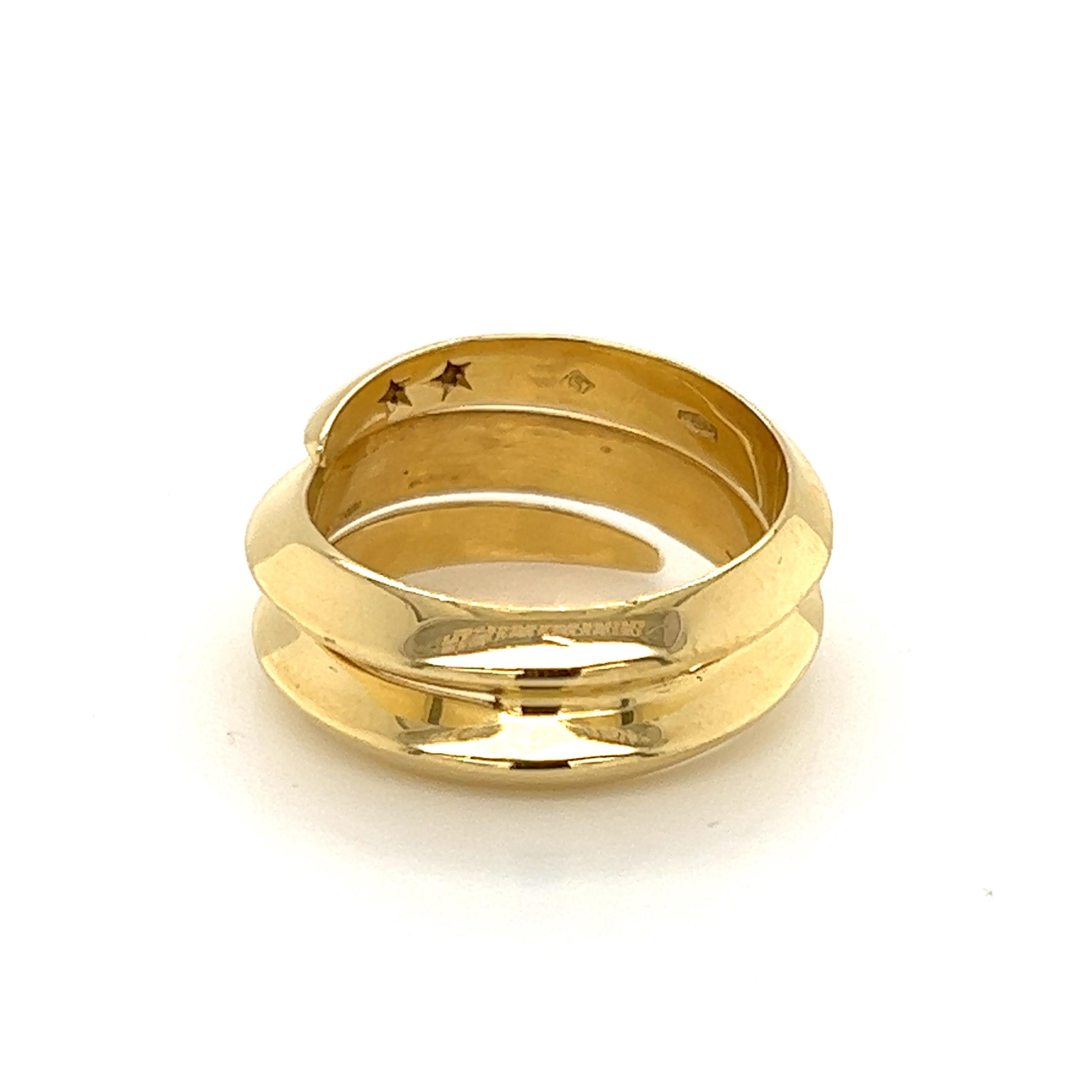 H.Stern, bague en or jaune 18 carats à trois rangées d'anneaux en forme de couteaux - Taille 6 Excellent état - En vente à Boca Raton, FL