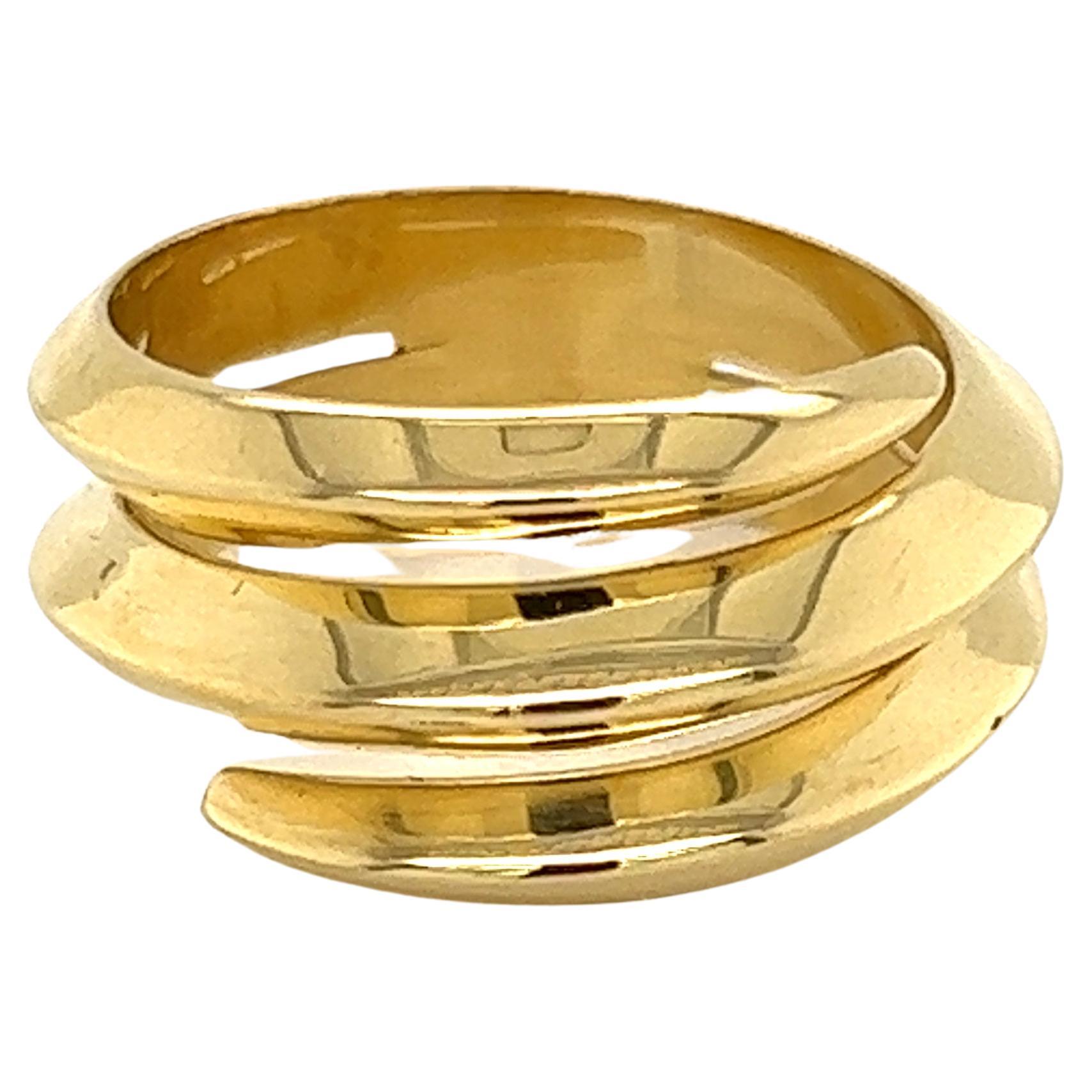 H.Stern 18k Yellow Gold Triple Row Knife Edge Band Ring For Sale