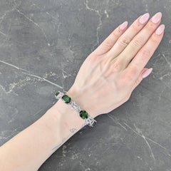 H. Stern Bracciale a maglie con tormalina e diamanti in oro 18 carati degli anni '50