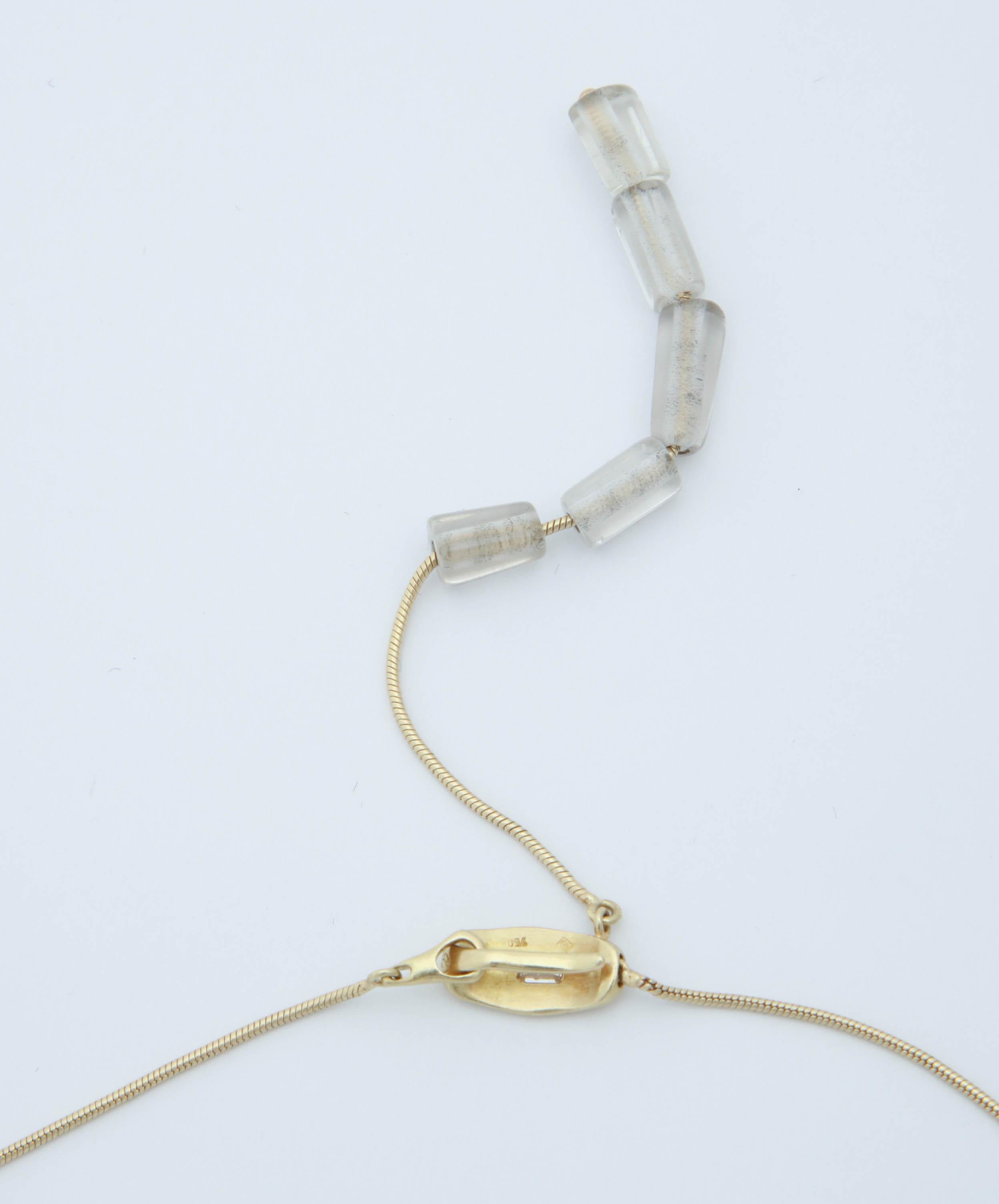 H.Stern 1980s Rock Crystal, Diamond Gold Necklace with Bracelet Suite For Sale 9