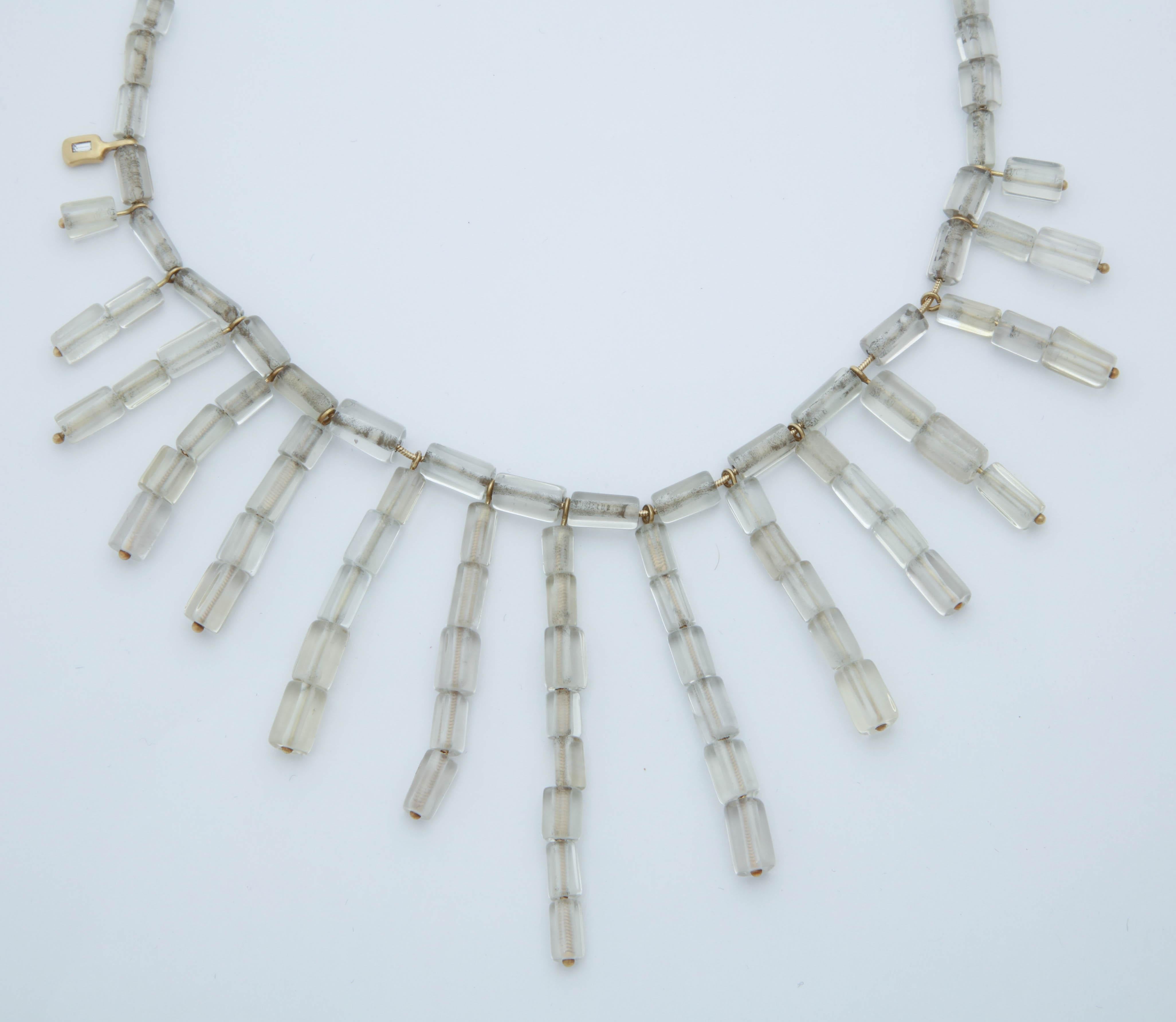 H.Stern 1980s Rock Crystal, Diamond Gold Necklace with Bracelet Suite For Sale 11