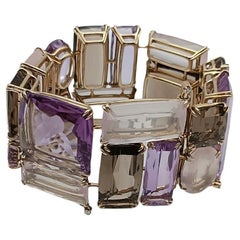 Vintage H.Stern bracelet noble gold with amethys , quartz and diamonds